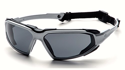 Pyramex Highlander Safety Eyewear, Silver-Black Frame/Gray Anti-Fog Lens