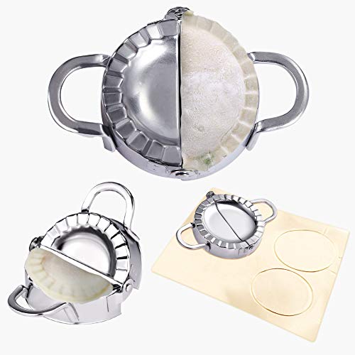 DIFENLUN Dumpling Maker, 2PCS Stainless Steel Dumpling Mold Ravioli Mould Empanada Press Dumpling Wrapper Dough Stamp Cutter Pastry Pie Making (3.74"/9.5cm, 2.95"/7.5cm) - Thumbnail 7