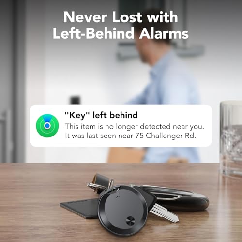 Tracker Tags Bluetooth Item Finder-4Pack，Compatible with Apple Find My APP (iOS Only) Replaceable Battery, IP67 Waterproof, Suitable for Luggage, Bags, Wallets, Backpacks, Keys Tracking Tag, Black
