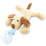 Zooawa Baby Pacifier, Dog Pacifier Holder with Detachable Plush Stuffed Animal Toy for Infant Boys Girls 3-18 Months