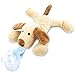 Zooawa Baby Pacifier, Dog Pacifier Holder with Detachable Plush Stuffed Animal Toy for Infant Boys Girls 3-18 Months