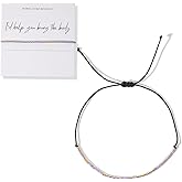 SHINUS BOHO Sister Friends Morse Code Beaded Bracelet - Sister Birthday & Long Distance Friendship Gifts - Waterproof Gold, Purple, Tiny Pony Seed Beads on Black String