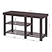 SONGMICS Bamboo Shoe Bench, Shoe Rack for Boots, Entryway Storage Organizer, 3-Tier Shoe Shelf, for Hallway, Bathroom, Living Room, Corridor, Brown ULBS06Z