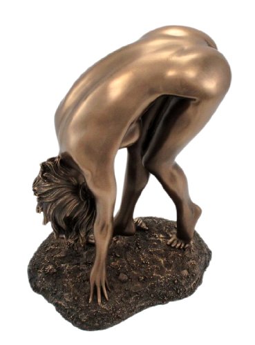 Veronese Bronzed Finish Nude Woman Bent Over Pose Statue Erotic Art
