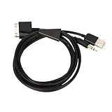 JIMAT 30 Pin to AUX USB, Dock Connector to 3.5mm Jack Audio AUX-IN Car stereo Auxiliary Cable | Data Sync Transfer & Charging | for Apple iPod iPhone 3 4 4S iPad 2 3 |