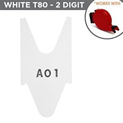 5 Rolls of 2-Digit Turn-O-Matic T80 White Take a