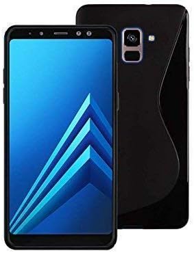 Mobile Phone Case Cover Compatible For Galaxy A8 2018 Silicone Gel S Line Ultra Thin Case Cover In Black