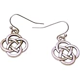Celtic Knot Dangle Earrings, Silver Tone, Traditional Irish Design, Interwoven Pattern, Ball Hook Style, Unisex, Women's Jewelry, Gift For Her