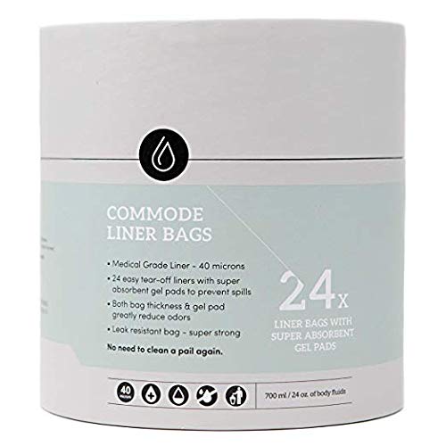Soothic Commode Liner with Absorbent Pad, Disposable Bag, Standard Universal fit 24 Pack