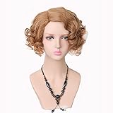 Yuehong Blonde Wig Short Curly Wigs Synthetic Cosplay Wig Halloween Costume
