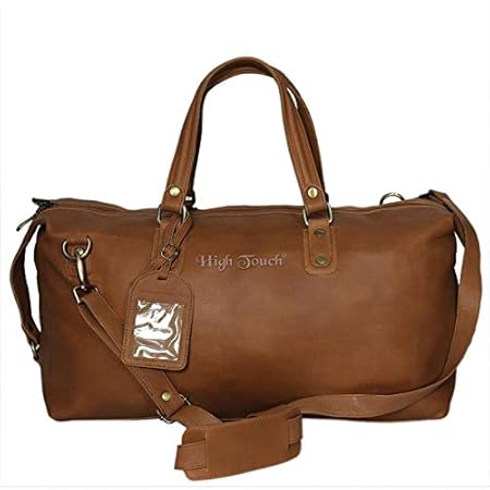 High Touch Walnut Tan- Genuine Leather Duffel Travel Bag