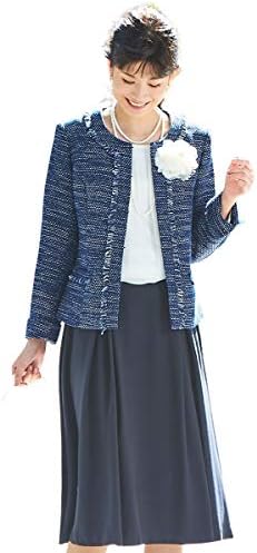 フォーマルウェア ワンピース 入学式 卒業式用 Nissen ニッセン プチプラ ツイード調ノーカラージャケットスカートスーツ 入園 入学 卒園 卒業