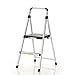 COSCO 2 Step Lite Solutions Folding Step Stool, Aluminum/Black