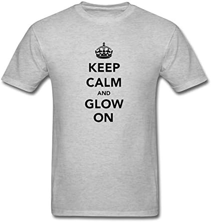 QITO Men Keep Clam and Glow On Short Sleeve T Shirt Grey L