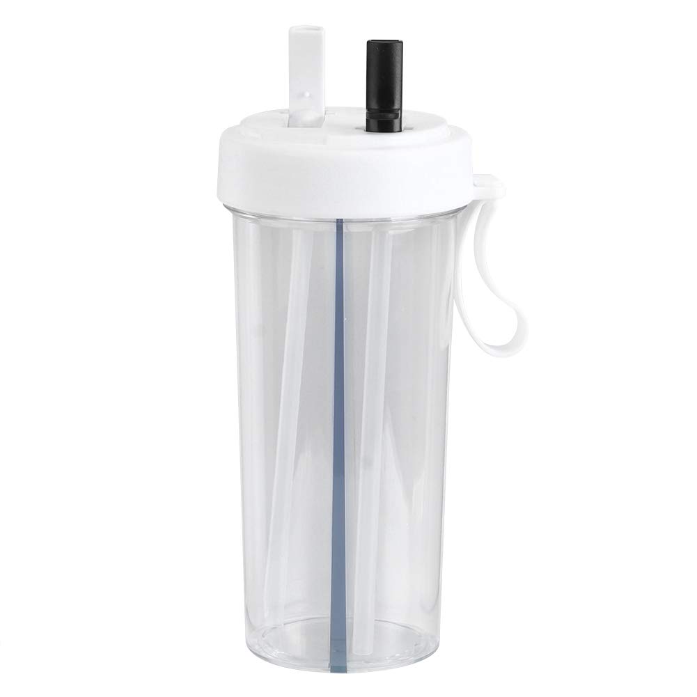 2 in 1 Water Bottle and Cup, Dual-Use 21 Oz with 2 Straws, Portable for Running, Climbing, Cycling, Hiking, Mountaineering