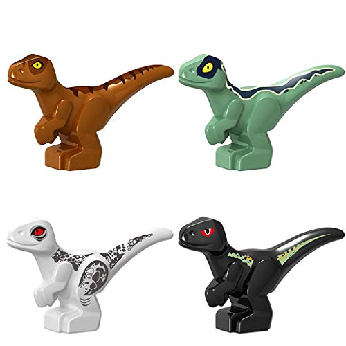 Fiaya New Big Size Kids Dinosaur Model DIY Assembled Building Blocks Action Figures Playset Educational Toy Xmas Gifts (03Black)