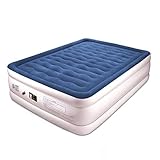 BFULL Air Mattress Thicken Inflatable No Leakage Airbed Portable Inflatable Mattress with Built-in Electric Pump,Durable,Easy to Store, Install,80 x 60 x 18 in,Air Mattress Queen Size,Blue
