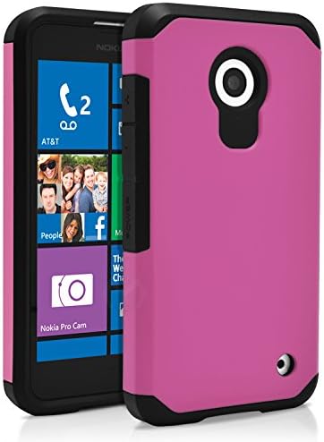 Nokia Lumia 635 Case, MagicMobile Hybrid Armor Protective Case for Nokia Lumia 635 Dual Hard Heavy Duty Impact Resistant TPU Shockproof Tough Case Bumper Cover for Lumia 630/635 [Black - Hot Pink]