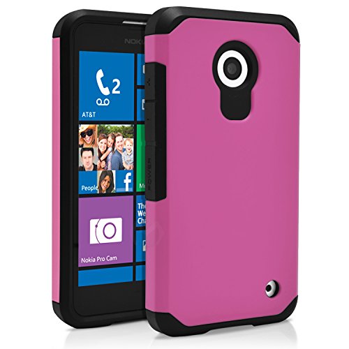 Nokia Lumia 635 Case, MagicMobile Hybrid Armor Protective Case for Nokia Lumia 635 Dual Hard Heavy Duty Impact Resistant TPU Shockproof Tough Case Bumper Cover for Lumia 630/635 [Black - Hot Pink]