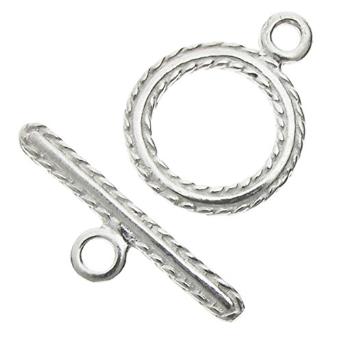 2 sets .925 Sterling Silver Twisted Rope Toggle Clasp 10mm/Findings/Bright
