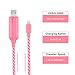 EL-AURORA Lightning to USB Cable 360 Degree Light Up Visible Flowing Glowing LED iPhone Charger Cable to USB Syncing and Data Cord for iPhone 7/7 Plus/6/6 Plus/6s/6s Plus/5/5s and more-3ft (pink)