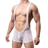 YiZYiF Men's Jockstrap Bodysuit Soft Thin Freestyle Wrestling Singlet Underwear