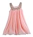 Baby Girls Party Dress Sleeveless Chiffon Pleated Skirt Summer Dress (3-4 Years, Pink)