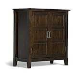 Simpli Home Burlington Solid Wood Low Storage Cabinet, Espresso Brown