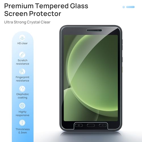 Gerutek [Pack of 2 Tempered Glass for Samsung Galaxy Tab Active 5 2024/Active 3.8 Inch, (SM-X300/X306B/T570/T575), 9H, Anti-Scratch, Bubble-Free, High Definition, Screen Protector for Tab Active 5