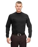 UltraClub Men's Egyptian Interlock Long Sleeve Mock Turtleneck T-Shirt