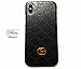 Luxury GUCCI Monogram - iphone X/10 case Leather texture&scent handcrafted art stylish organic genderless. Protective case Anti scratch Drop protection Shock Proof. (Black)