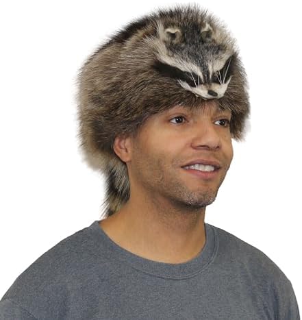 Amazon.com: Glacier Wear Raccoon Davy Crockett Fur Hat (XXL (24 ¼