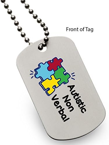 Autistic Non Verbal Puzzle Medical Alert ID Dog Tag