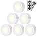 SALKING LED Under Cabinet Lighting, Wireless LED Puck Lights with Remote Control, Dimmable Closet Light, Battery Powered Under Counter Lights for Kitchen, Natural White 6 Pack