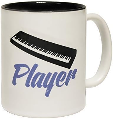123t Mugs KEYBOARD PLAYER Ceramic Slogan Cup With Black Interior - GIFT BOXED novelty funny