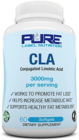 PURE CLA Supplement 3000mg (Highest Dose Available) Best Fat Burner + Weight Loss Supplement, All Natural Conjugated Linoleic Acid, Premium CLA Softgels Physique Enhancing Formula CLA Men/Women