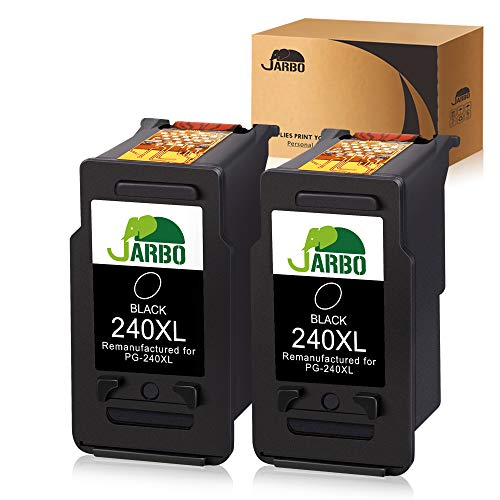 JARBO Remanufactured for Canon PG-240XL Canon 240 XL Black Ink Cartridge, 2 Packs, Use for Canon Pixma MX472 MX452 MX532 MX432 MX512 MG3620 MG3522 MG2120 MG2220 MG3120 MG3220 MG3520 TS5120
