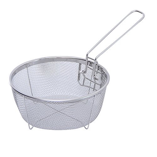 Single Handle Stainless Steel Fried Basket Multi-function Barbecue Tool Oil Grid