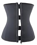 Camellias Women's Hourglass Waist Slimming Latex Zipper and Hook Waist Trainer Corset Body Shapewear