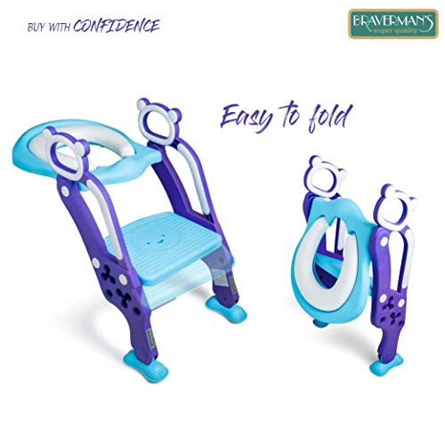image for Braverman`s Toddler Toilet Training Seat with Non-Slip Ladder: Foldabl