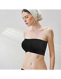 Time and River Sujetador acolchado tipo bandeau para mujer, sin tirantes, capa básica de tubo superior 1-4 unidades