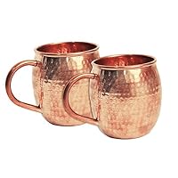 SmartHUG Moscow Mule Hammered Copper Mugs, Set of 2