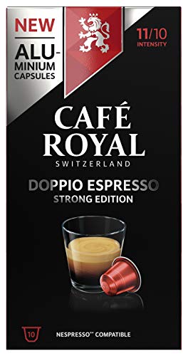 Café Royal Doppio Espresso Strong Edition 10 Nespresso®* kompatible Kapseln (aus Aluminium, Intensität 11/10) (1 x 10…