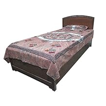 Indian Print Bedding Single Bed Cover 100% Cotton "Paradise" Twin Size