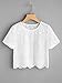 MakeMeChic Women's Loose Short Sleeve Solid T-shirt Tops Scallop Hem Casual Blouse