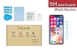 iPhone X, iPhone XS glass Screen Protector, iPhone 11 Pro Glass Screen Protector, iFlash [2 Pack] Crystal Clear Tempered Glass Screen Protector for Apple iPhone 11 Pro / X / XS 2017 2018 2019 - Case Friendly / Bubble Free / 3D Touch / HD Clear Version
