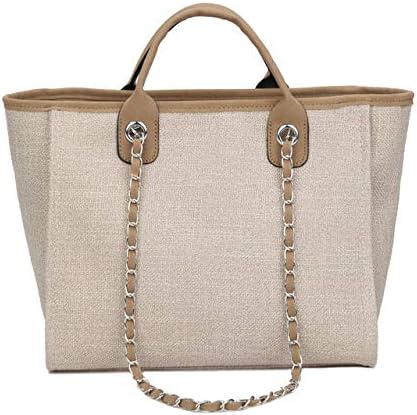 Europe and The United States Fashion Canvas Handbags, Fragrance Big Bag Chain Shoulder Bag Tide Large Capacity Bag Fitness Bag for All Women's Backpacks