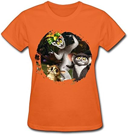 Women's The Penguins Of Madagascar King Julien Poster T Shirts Size XS Orange