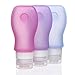 Kitdine Portable Soft Silicone Travel bottles Set (Blue + Purple + Pink)