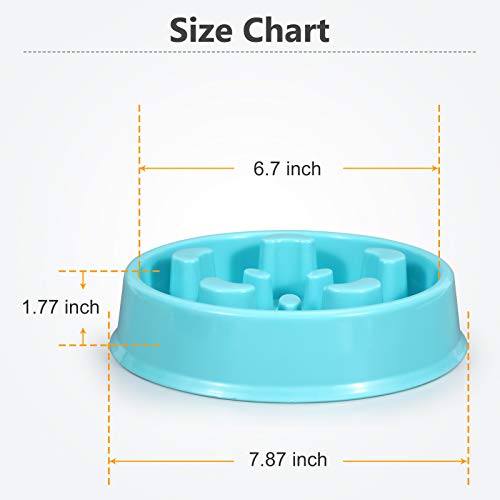 KASBAH Slow Feeder Dog Bowl, Anti-Gulping Dog Food Bowls Non-Toxic Eco Friendly Maze Dog Bowl for Small/Medium Dogs, Blue